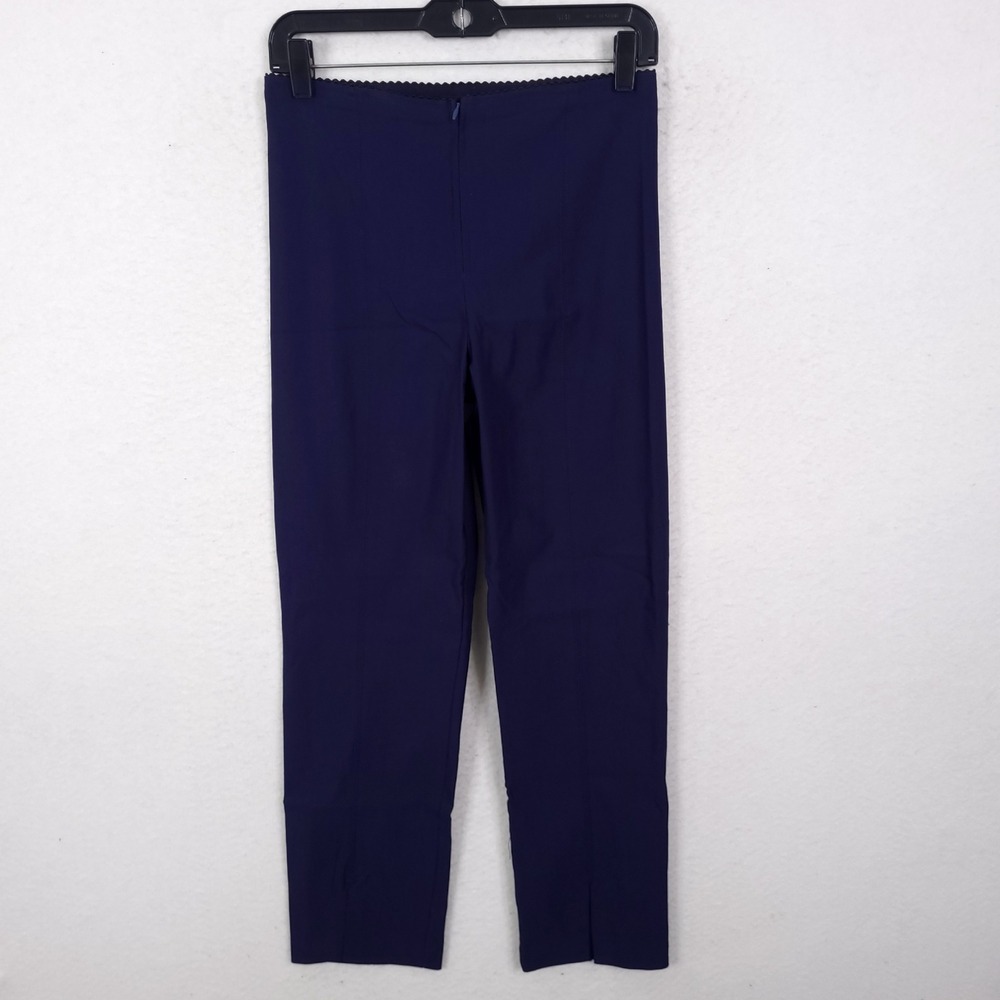 Mesmerize Slim Fit Trousers Women 10 Navy Blue High Rise Stretch Workwear Office